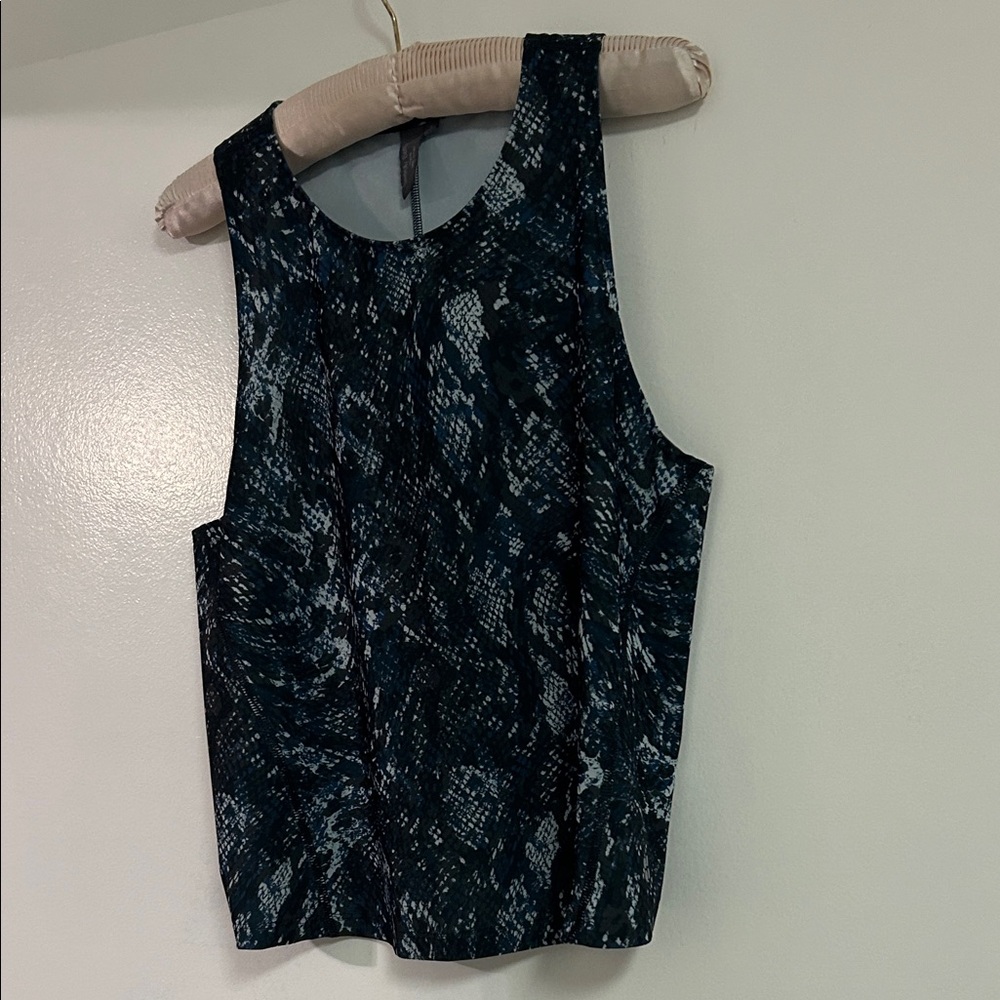 Sweaty Betty Black and Blue Patterned Tank Top
